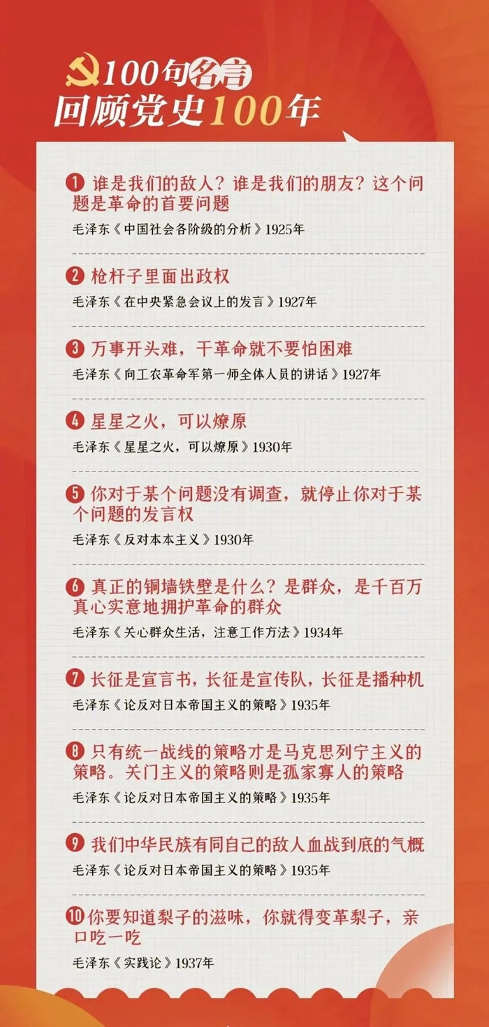 公考用得上！100句名言回顧黨史百年，一起學(xué)習(xí)